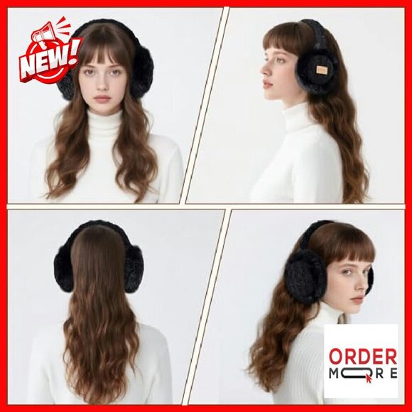 Adjustable Faux Fur Earmuffs Foldable Winter Ear Warmers